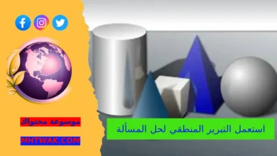 استعمل التبرير المنطقي لحل المسألة مجسم له
