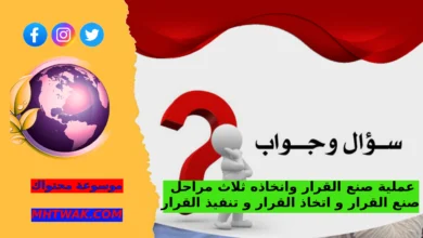 تشمل عملية صنع القرار وانخاذه ثلاث مراحل وهي صنع القرار و اتخاذ القرار و تنفيذ القرار